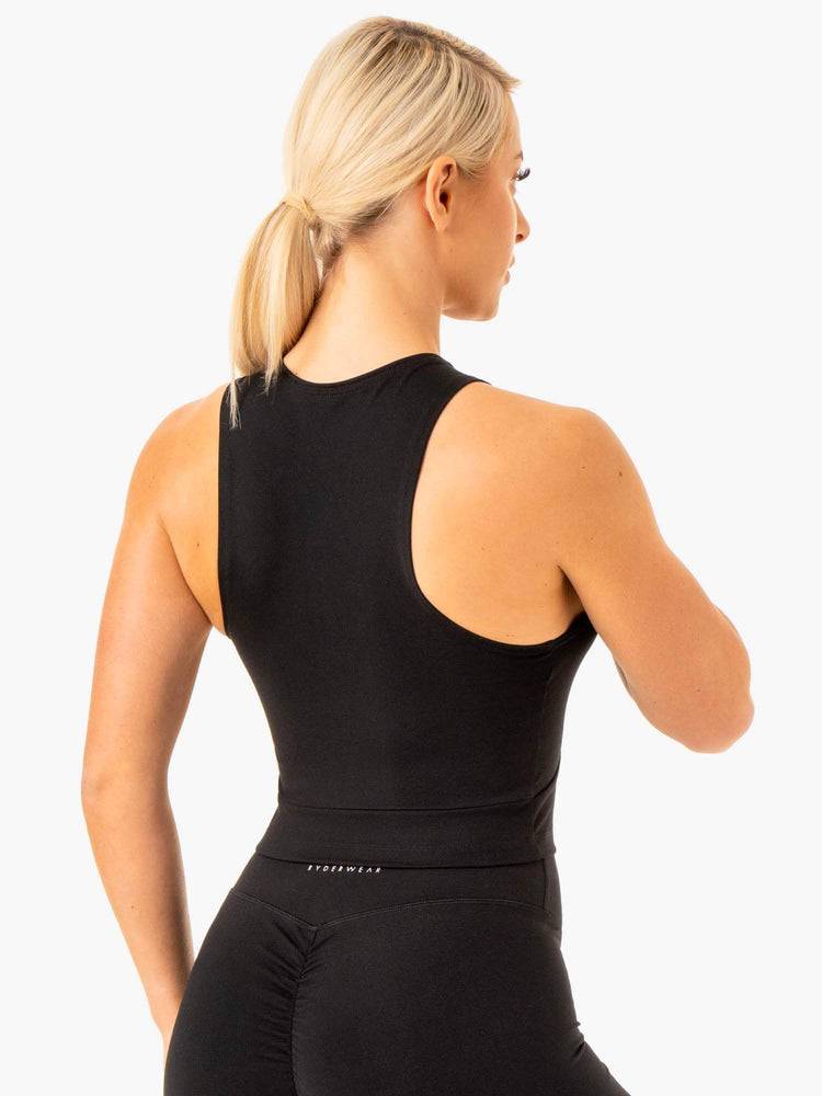 Black Ryderwear Women Tanks Reflex Zip Up Women's Tanks | AU2989TV