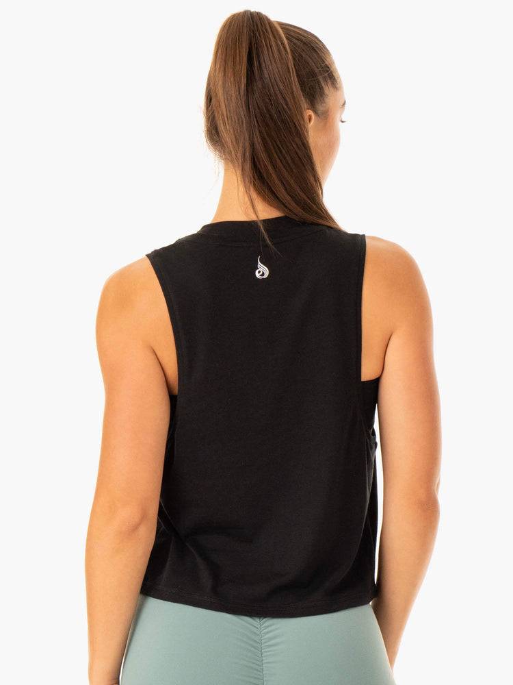 Black Ryderwear Women Tanks Revival Cotton Women's Tanks | AU2897NB