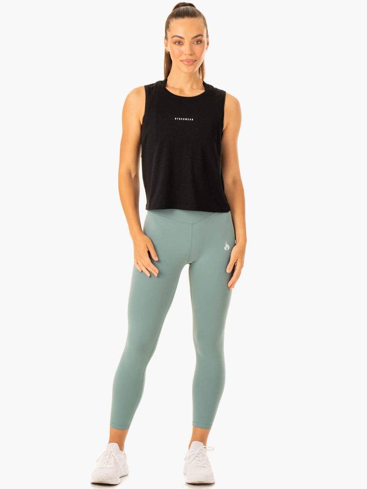 Black Ryderwear Women Tanks Revival Cotton Women's Tanks | AU2897NB