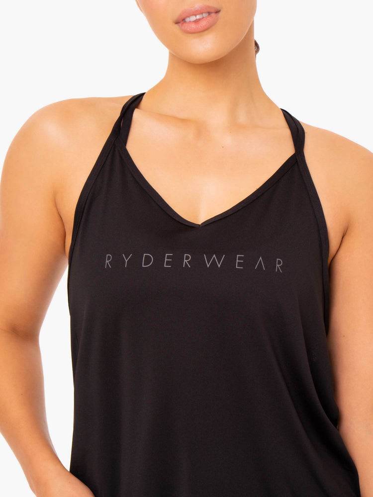 Black Ryderwear Women Tanks Staples Slinky T-Back Women's Tanks | AU2990RW