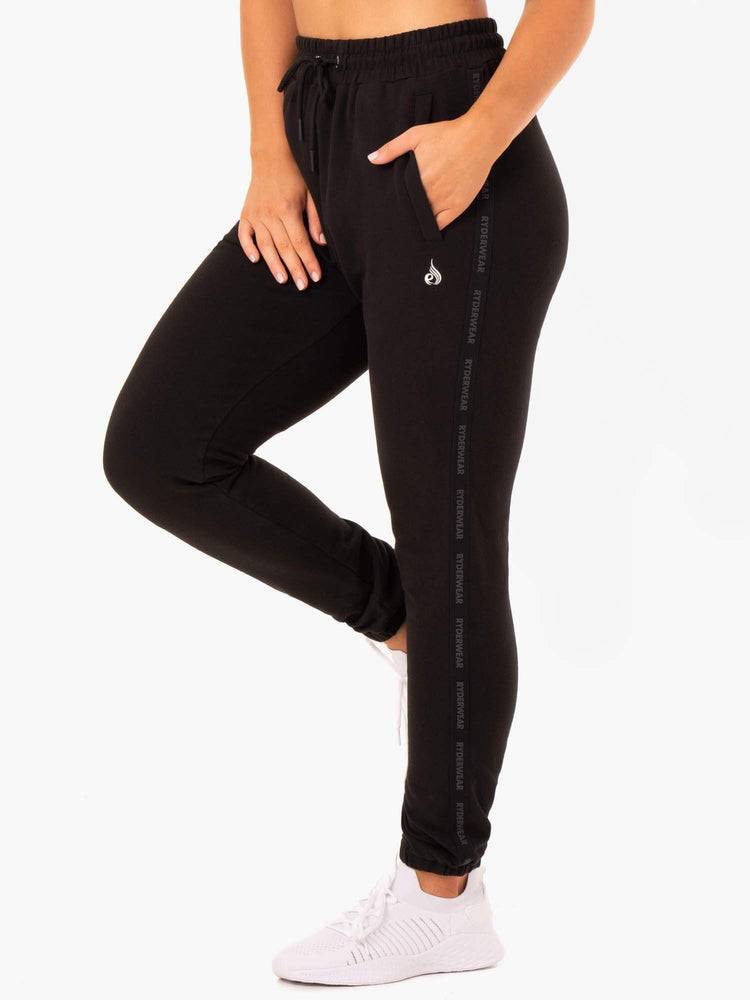 Black Ryderwear Women Track Pants Base High Waisted Women's Track Pants | AU3055PQ