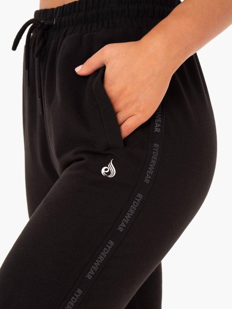 Black Ryderwear Women Track Pants Base High Waisted Women's Track Pants | AU3055PQ