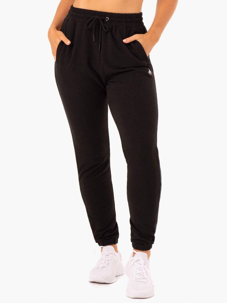 Black Ryderwear Women Track Pants Base High Waisted Women\'s Track Pants | AU3055PQ