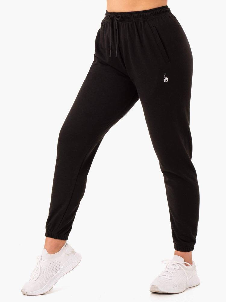 Black Ryderwear Women Track Pants Off-Duty Fleece Women's Track Pants | AU3045LH