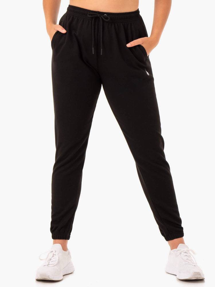 Black Ryderwear Women Track Pants Off-Duty Fleece Women\'s Track Pants | AU3045LH