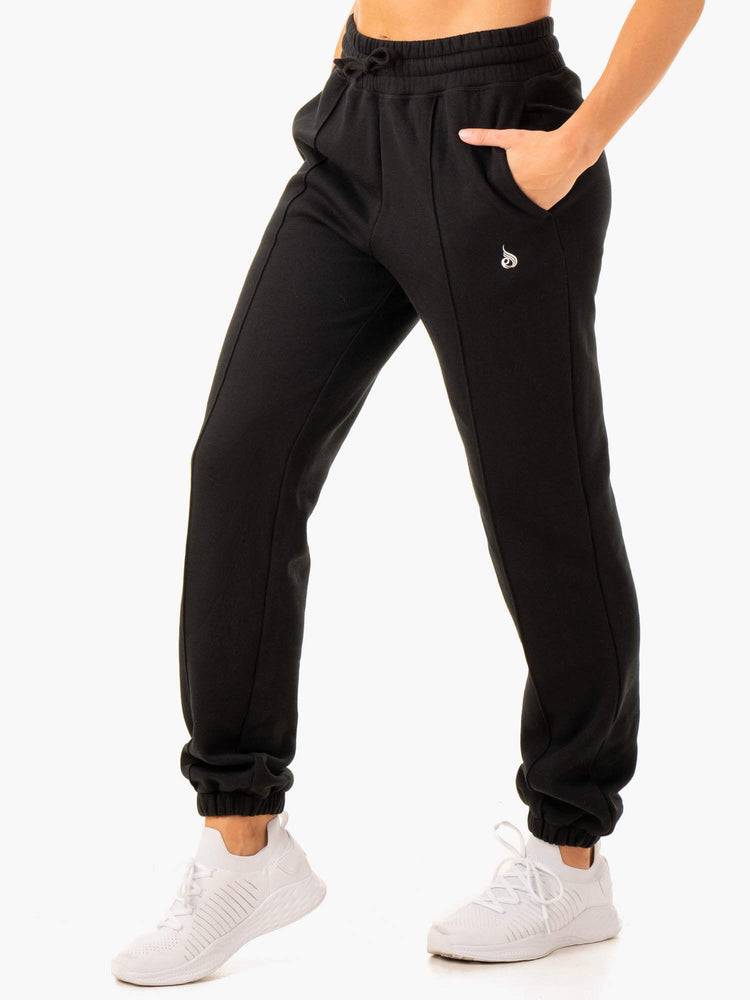 Black Ryderwear Women Track Pants Revival High Waisted Women's Track Pants | AU3070DN