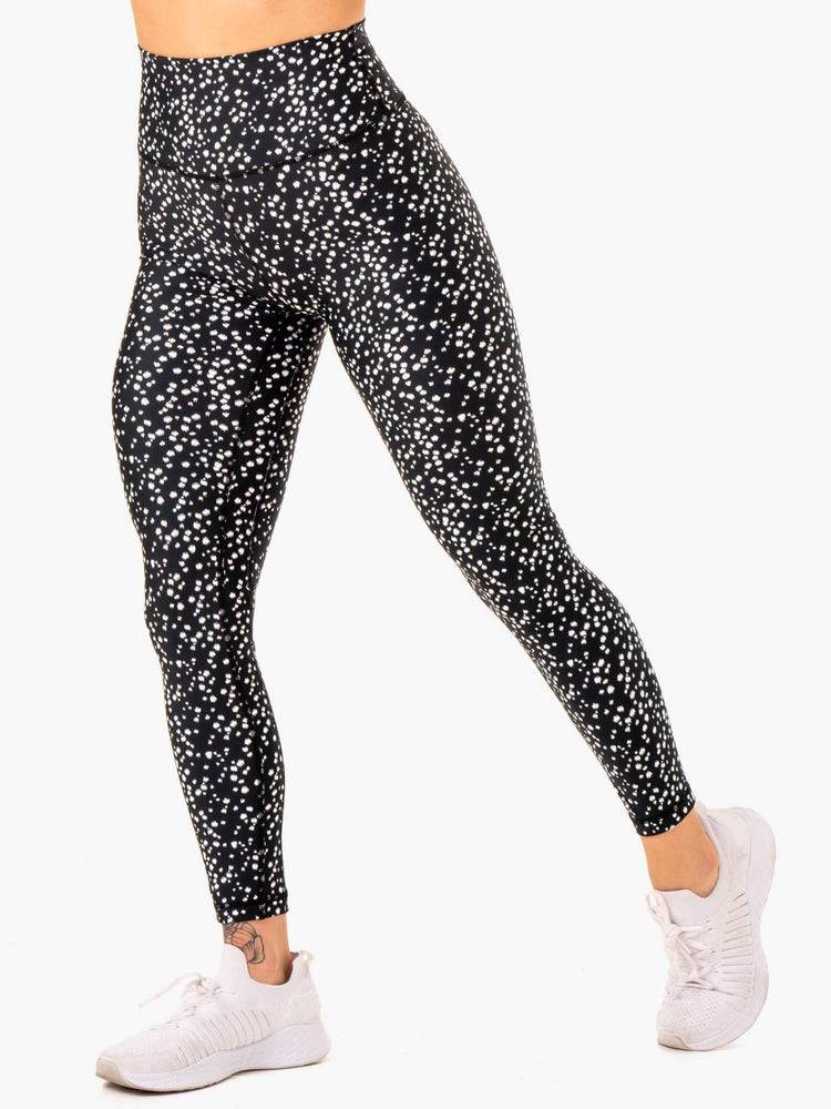 Black Speckle Ryderwear Women Leggings Reform High Waisted Women\'s Leggings | AU1904OR