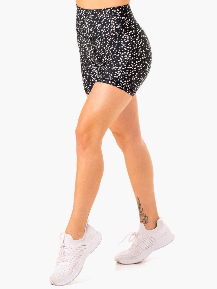 Black Speckle Ryderwear Women Shorts Reform High Waisted Women\'s Shorts | AU2185RW