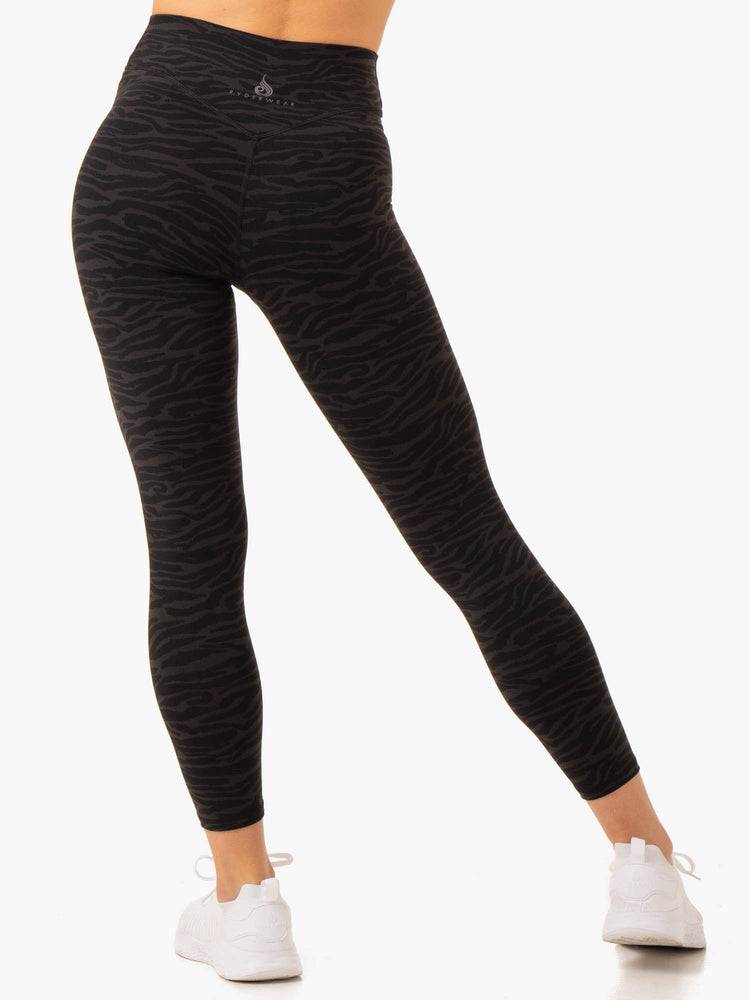 Black Zebra Ryderwear Women Leggings Transform High Waisted Women's Leggings | AU1818QZ