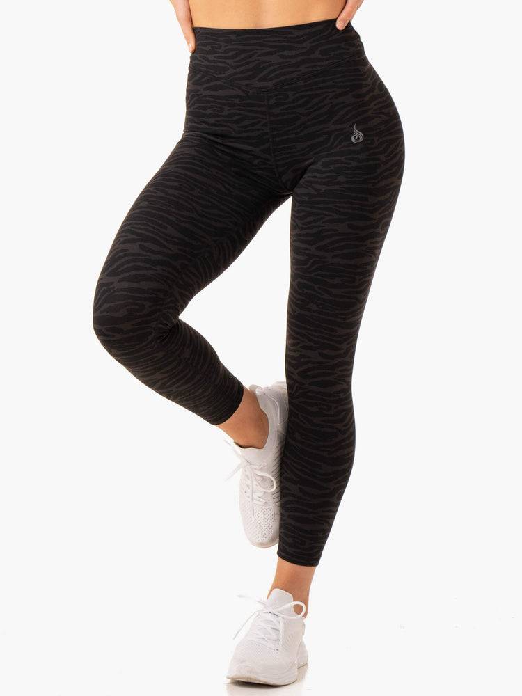 Black Zebra Ryderwear Women Leggings Transform High Waisted Women's Leggings | AU1818QZ