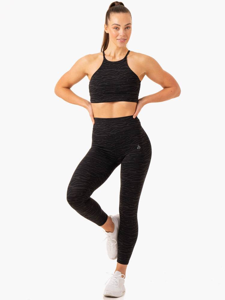 Black Zebra Ryderwear Women Leggings Transform High Waisted Women's Leggings | AU1818QZ