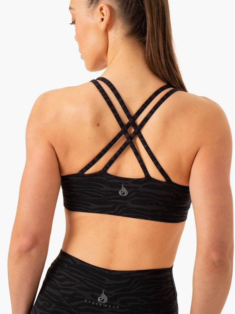 Black Zebra Ryderwear Women Sports Bra Transform Twist Women's Sports Bra | AU2321TV