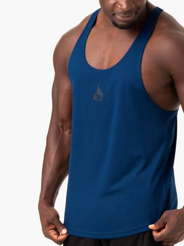 Blue Ryderwear Men Gym Stringers Define Mesh T-Back Men's Gym Stringers | AU1514OR