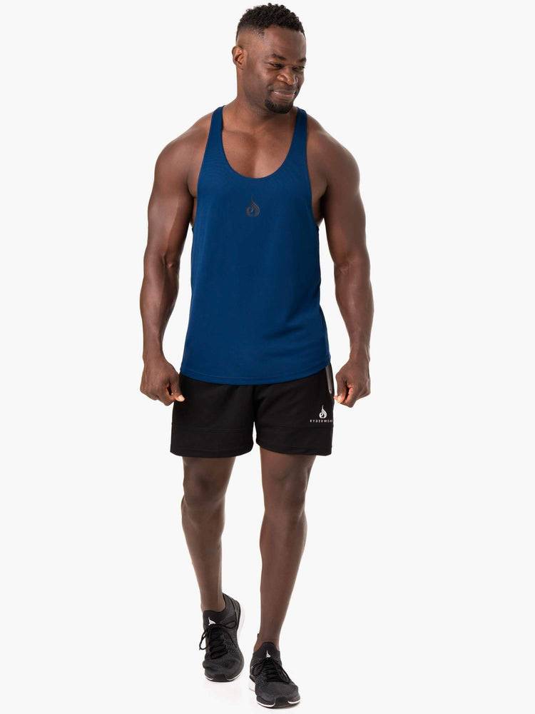 Blue Ryderwear Men Gym Stringers Define Mesh T-Back Men's Gym Stringers | AU1514OR