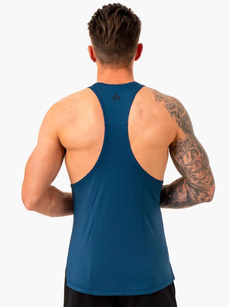 Blue Ryderwear Men Gym Stringers Optimal Mesh T-Back Men's Gym Stringers | AU1531MA