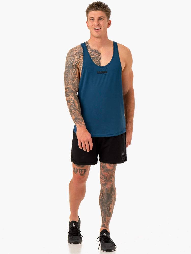 Blue Ryderwear Men Gym Stringers Optimal Mesh T-Back Men's Gym Stringers | AU1531MA