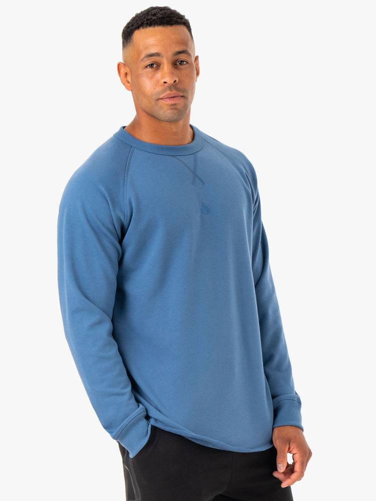 Blue Ryderwear Men Sweaters Restore Crew Neck Men's Sweaters | AU1336DN