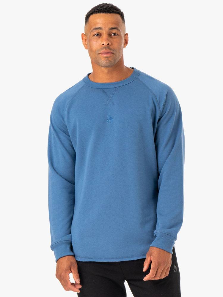 Blue Ryderwear Men Sweaters Restore Crew Neck Men's Sweaters | AU1336DN