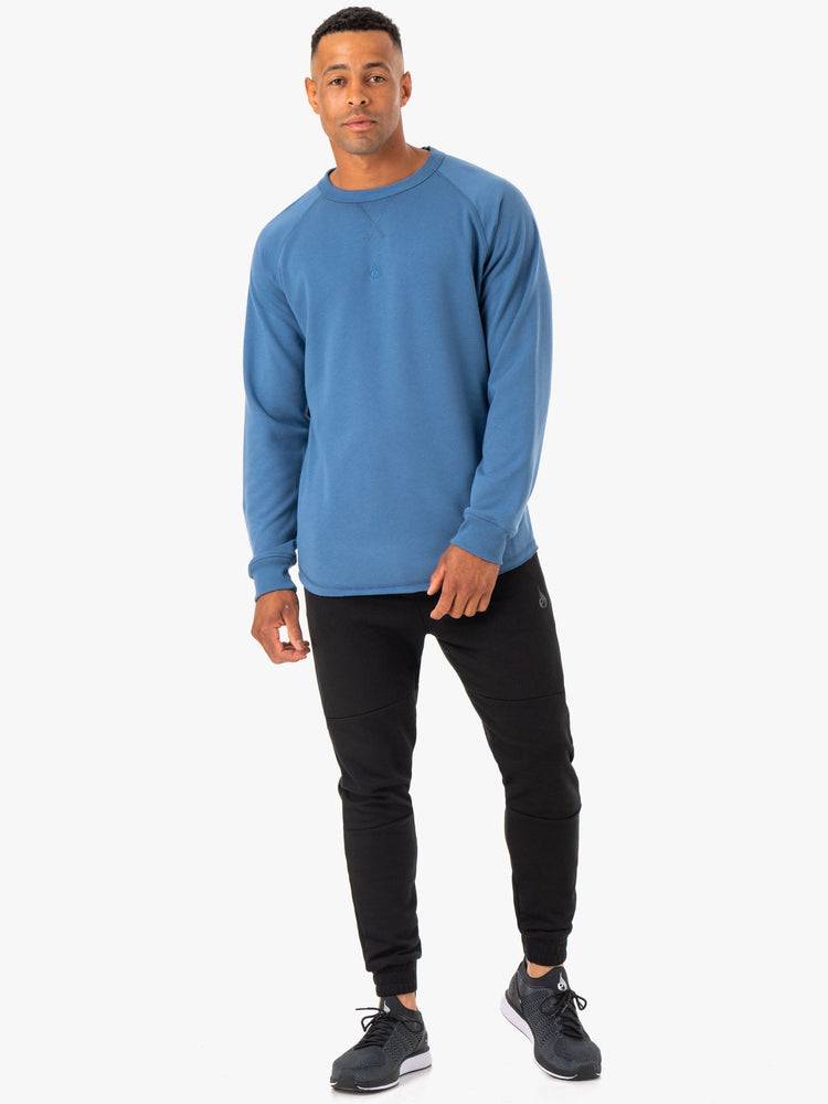 Blue Ryderwear Men Sweaters Restore Crew Neck Men's Sweaters | AU1336DN