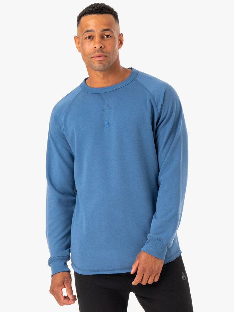 Blue Ryderwear Men Sweaters Restore Crew Neck Men\'s Sweaters | AU1336DN