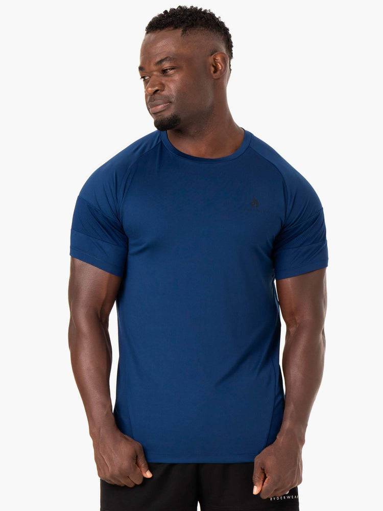 Blue Ryderwear Men T Shirts Action Mesh Men's T Shirts | AU1190VD