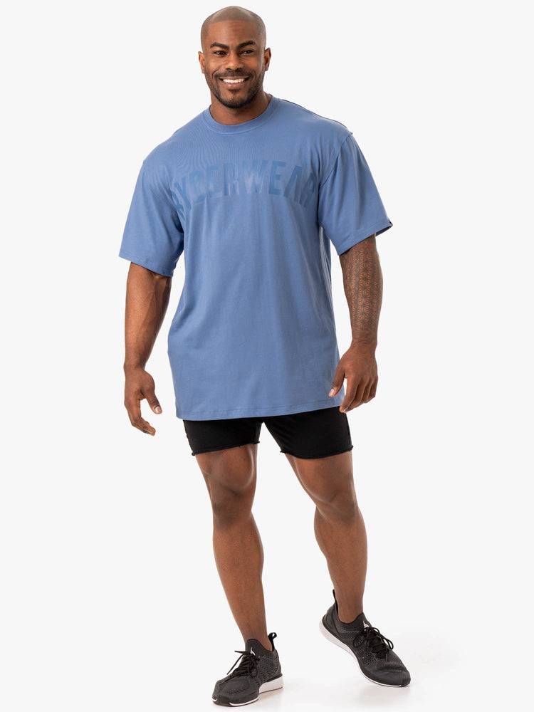 Blue Ryderwear Men T Shirts Force Oversized Men's T Shirts | AU1230AP