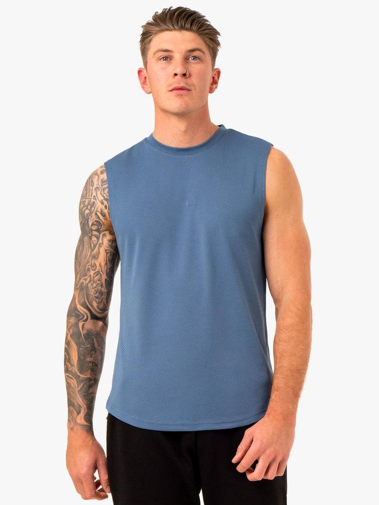 Blue Ryderwear Men Tanks Enhance Muscle Tank Men\'s Tanks | AU1090QZ