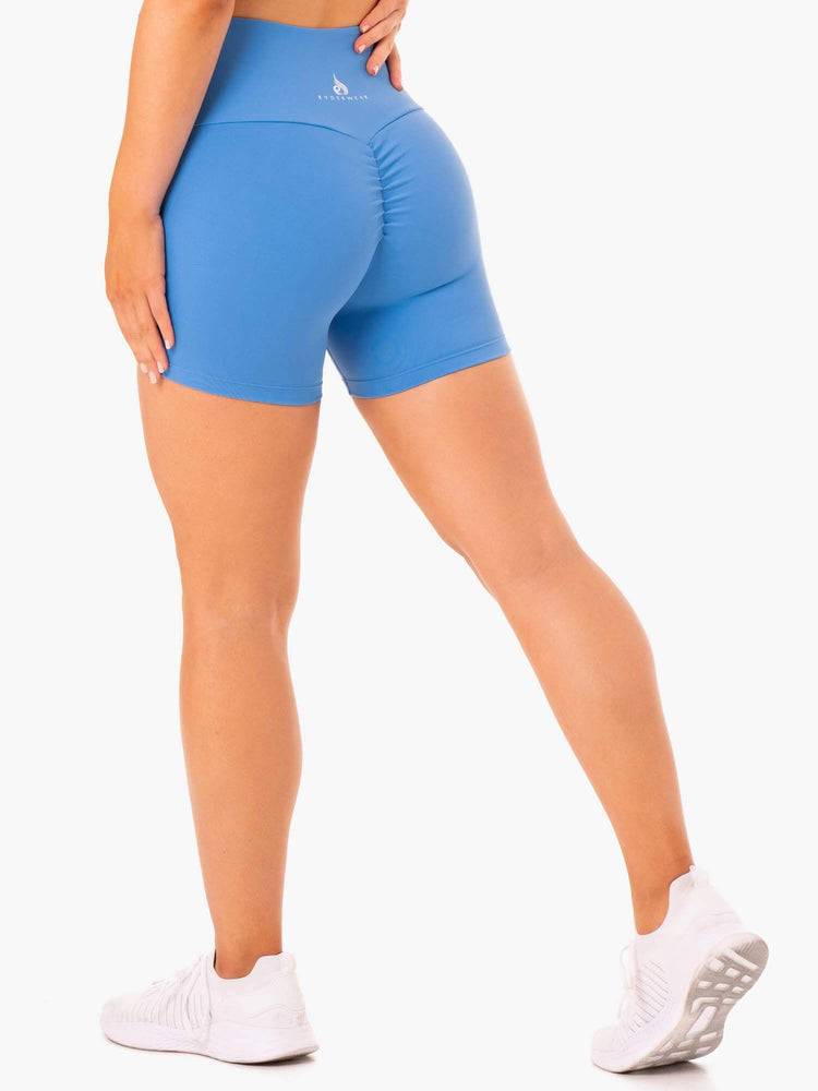 Blue Ryderwear Women Shorts Staples Scrunch Bum Mid Length Women's Shorts | AU1989HK