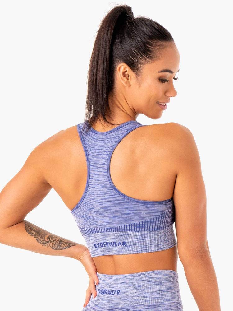 Blue Ryderwear Women Sports Bra Evolve Seamless Longline Women's Sports Bra | AU2367AP