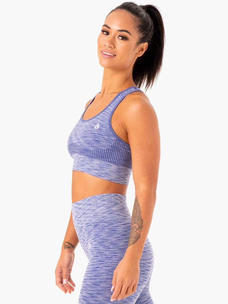 Blue Ryderwear Women Sports Bra Evolve Seamless Longline Women's Sports Bra | AU2367AP