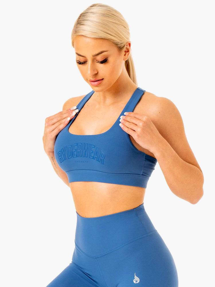 Blue Ryderwear Women Sports Bra Knockout Racer Back Women's Sports Bra | AU2364FM