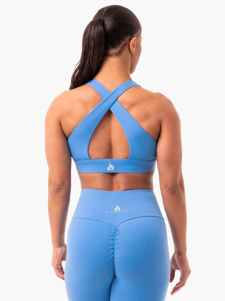 Blue Ryderwear Women Sports Bra Staples Cross Over Women's Sports Bra | AU2388HK