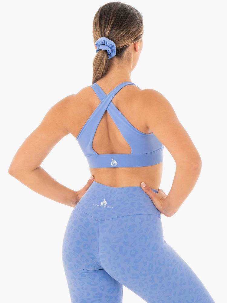 Blue Ryderwear Women Sports Bra Wild Cross Over Women's Sports Bra | AU2383XF