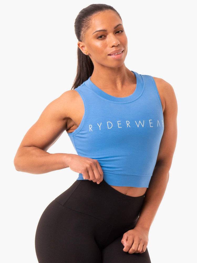 Blue Ryderwear Women Tanks Motion Crop Top Women's Tanks | AU2946XF