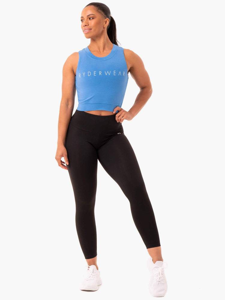 Blue Ryderwear Women Tanks Motion Crop Top Women's Tanks | AU2946XF