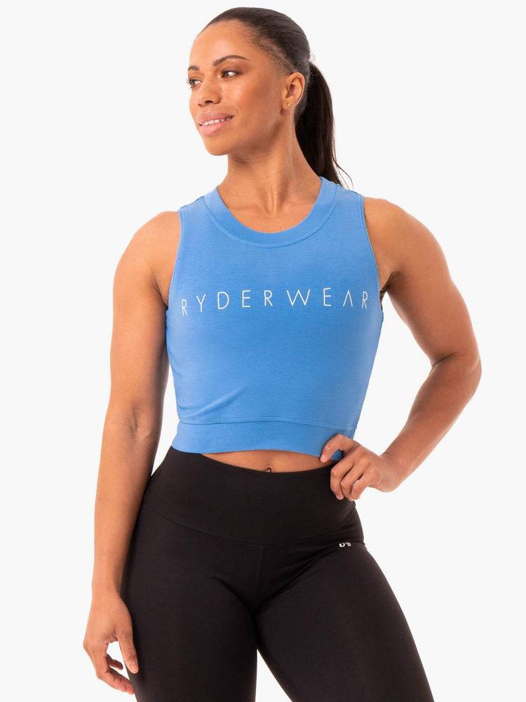 Blue Ryderwear Women Tanks Motion Crop Top Women\'s Tanks | AU2946XF