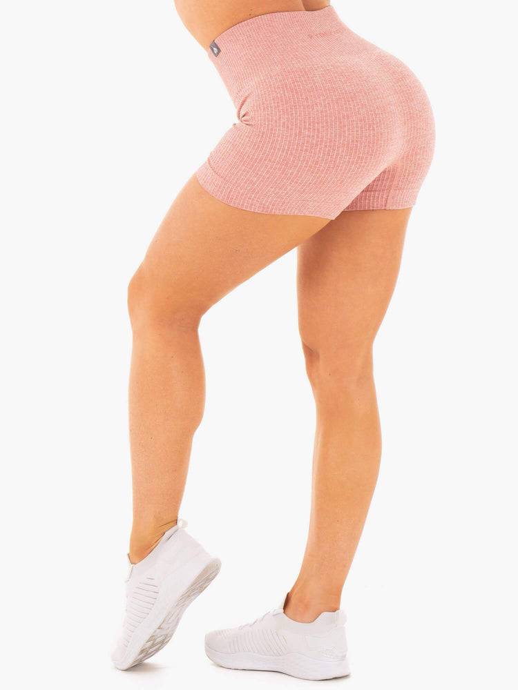 Blush Marl Ryderwear Women Shorts Rib Seamless Women's Shorts | AU1965KI