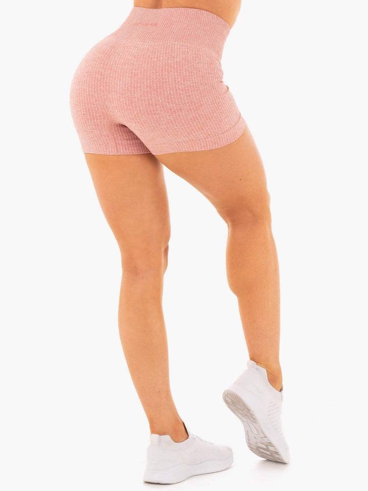 Blush Marl Ryderwear Women Shorts Rib Seamless Women's Shorts | AU1965KI