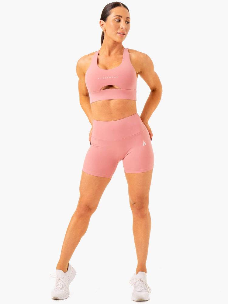 Blush Pink Ryderwear Women Shorts Vital Mid Length Scrunch Women's Shorts | AU2151CE