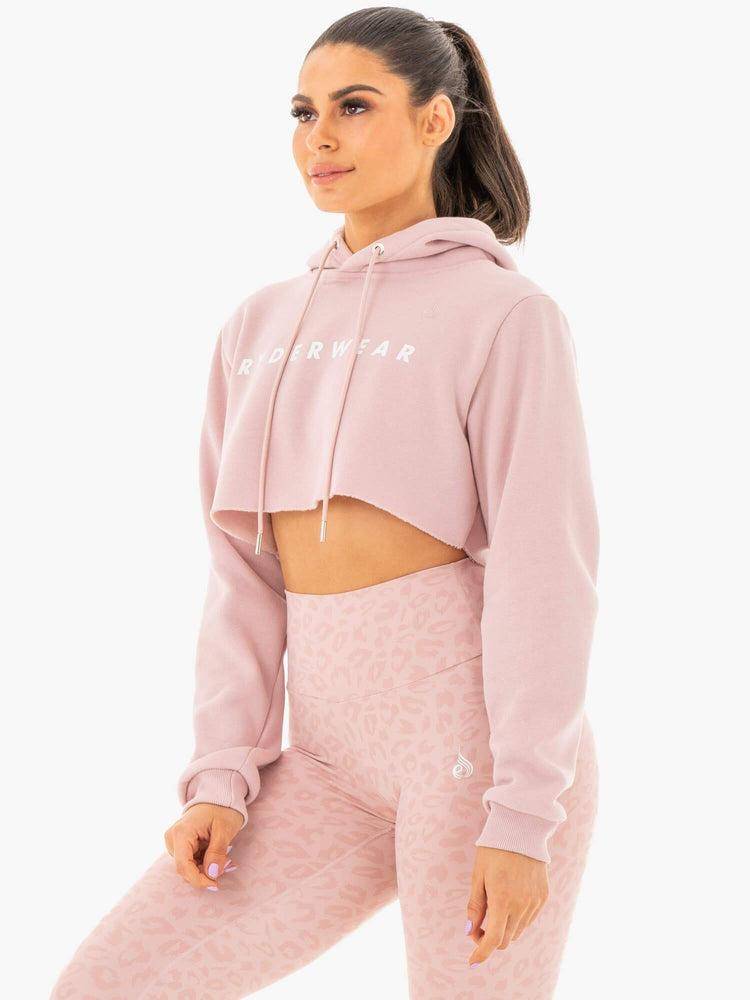 Blush Ryderwear Women Hoodie Wild Cropped Fleece Women's Hoodie | AU1669IS