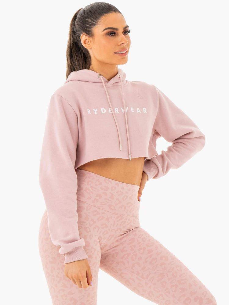 Blush Ryderwear Women Hoodie Wild Cropped Fleece Women's Hoodie | AU1669IS