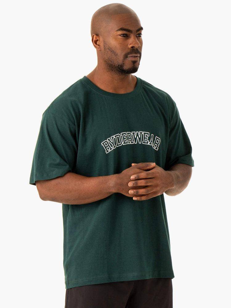 Bottle Green Ryderwear Men T Shirts Oversized Men's T Shirts | AU1276TV