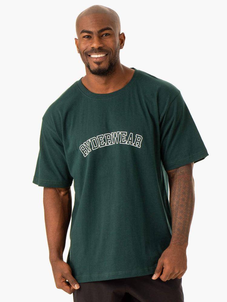 Bottle Green Ryderwear Men T Shirts Oversized Men's T Shirts | AU1276TV