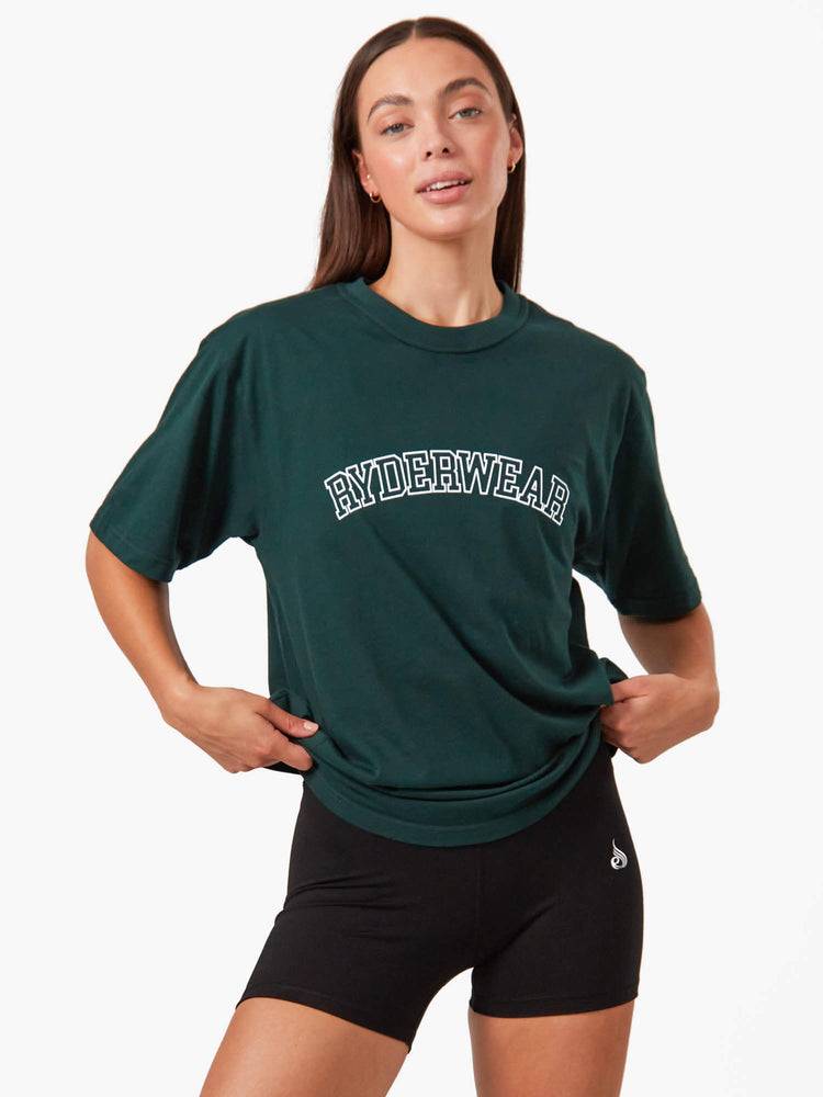 Bottle Green Ryderwear Women T Shirts Oversized Women's T Shirts | AU2742SO