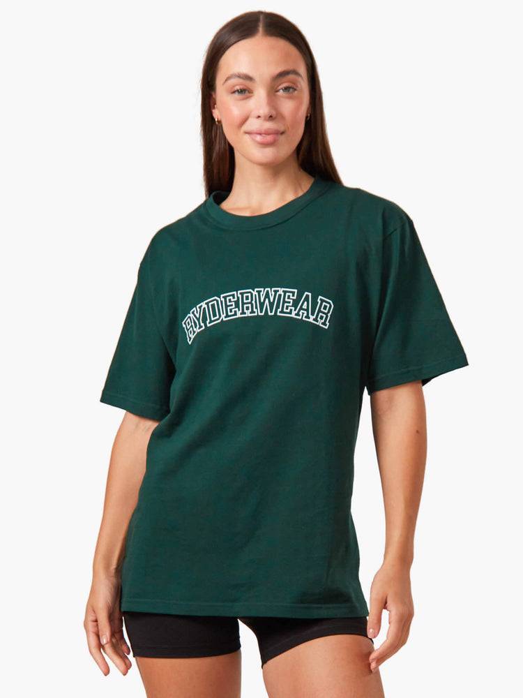 Bottle Green Ryderwear Women T Shirts Oversized Women\'s T Shirts | AU2742SO