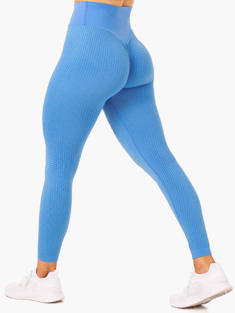 Bright Blue Ryderwear Women Leggings Honeycomb Scrunch Seamless Women's Leggings | AU1819WY