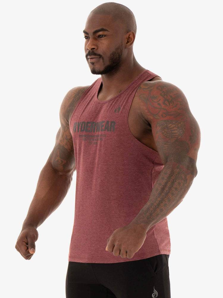 Burgundy Marl Ryderwear Men Tanks Focus Baller Tank Men's Tanks | AU1104GL