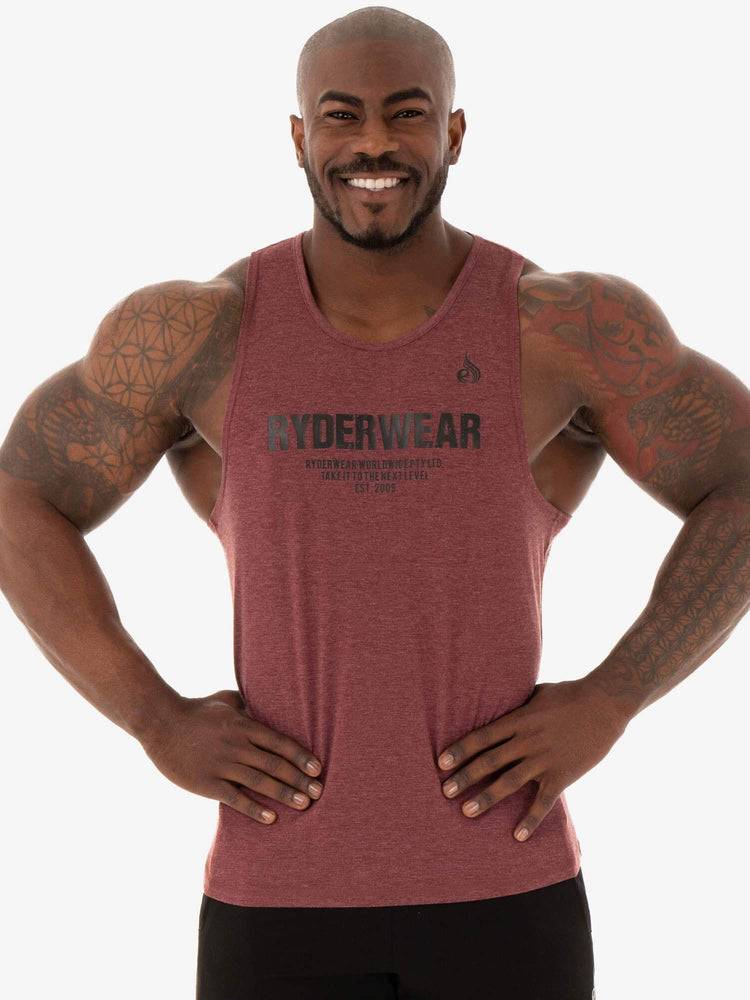 Burgundy Marl Ryderwear Men Tanks Focus Baller Tank Men\'s Tanks | AU1104GL