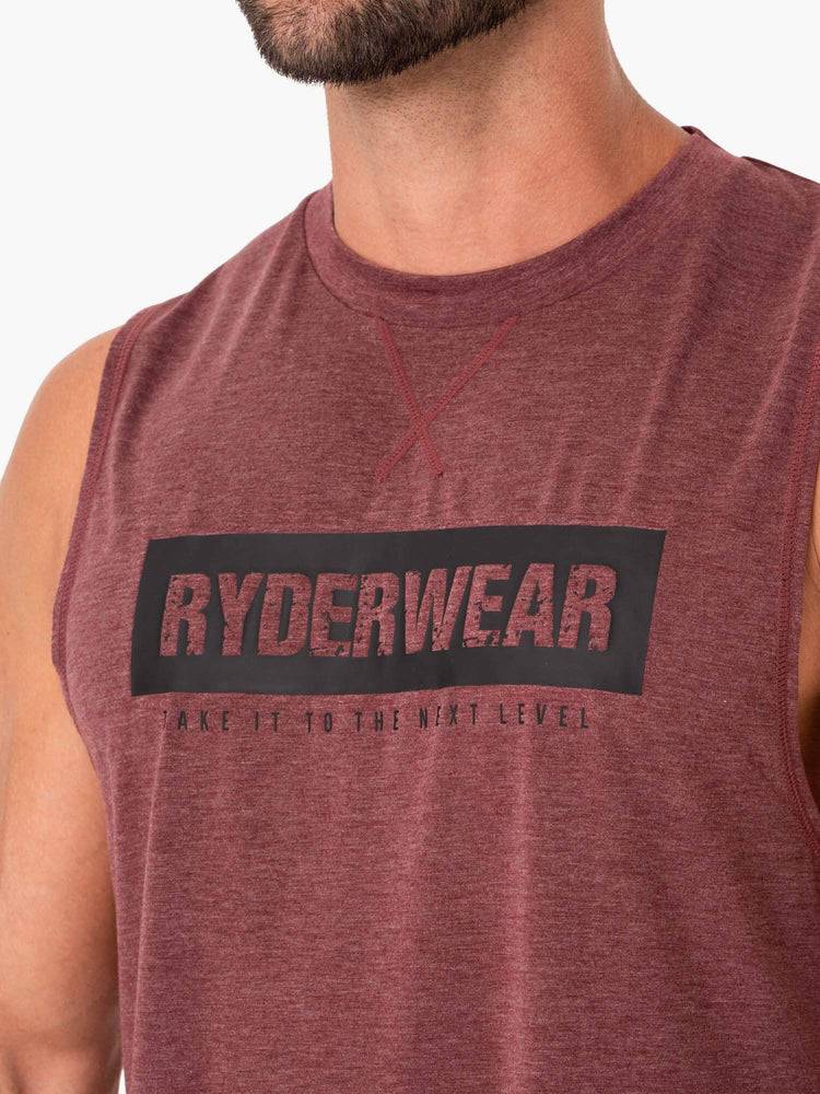 Burgundy Marl Ryderwear Men Tanks Iron Baller Tank Men's Tanks | AU1139BC