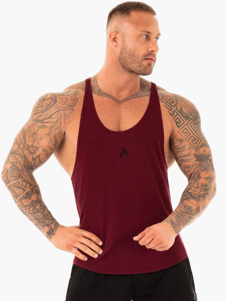 Burgundy Ryderwear Men Gym Stringers Active T-Back Men\'s Gym Stringers | AU1496JJ